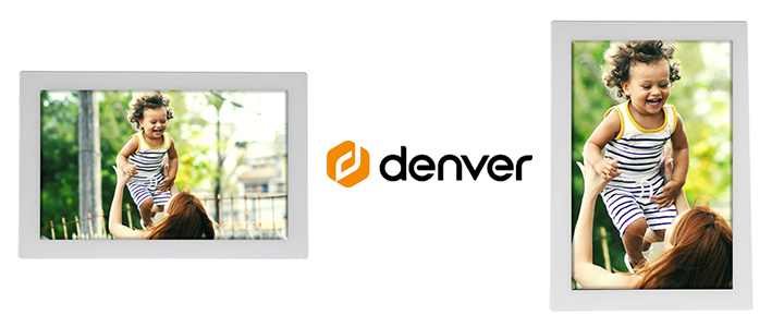 Цифрова фоторамка Denver PFF-1037, 10.1 инча, IPS сензорен екран (1280x800), 16GB, Wi-Fi, Бял, PFF-1037W