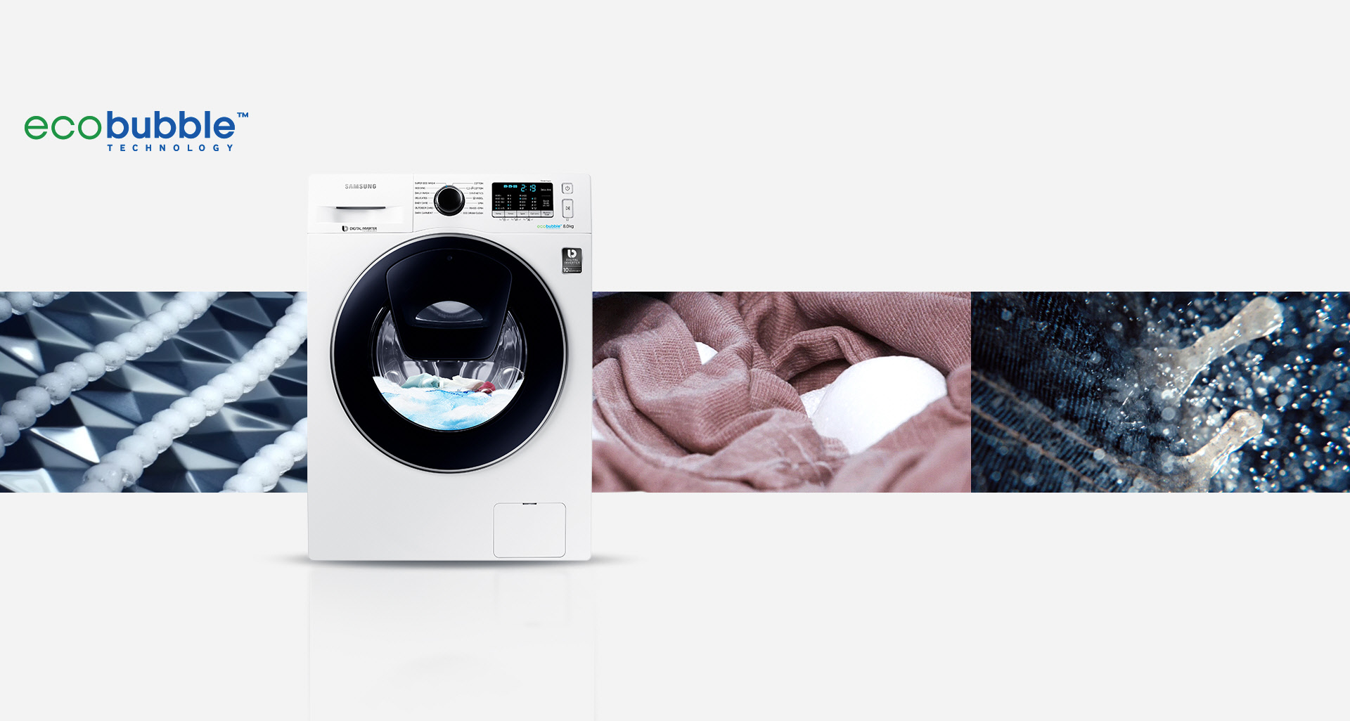 Пералня Samsung, Washing Machine, капацитет 7 кг, обороти 1200 rpm, LED,енергиен клас A+++, ADD WASH, ECO BUBBLE, цвят Бял |WW70K5210UW/LE